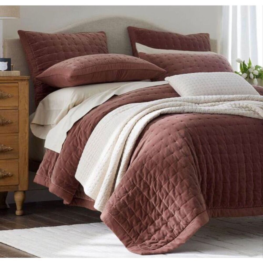 The Company Store Luxury Tufted Stitch Velvet Quilted Bordeaux Sham, Standard - Picture 6 of 10